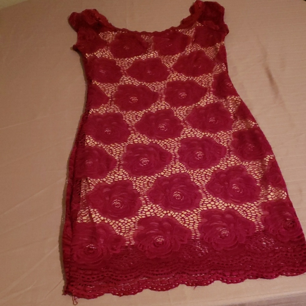 Floral lace mini dress